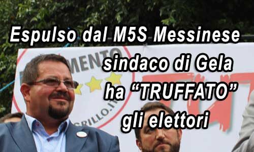 Il sindaco di Gela Messinese è stato espulso dal M5S