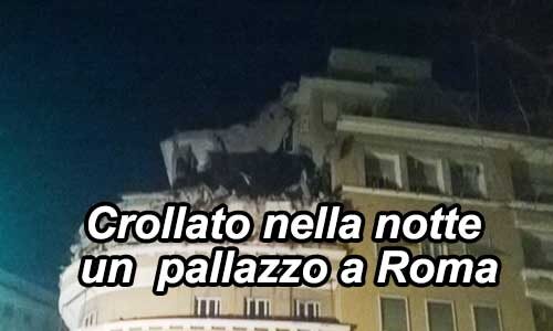 Crollano nella notte due piani di una palazzina a Roma