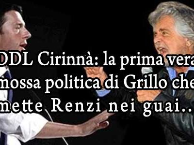 DDL Cirinnà: Grillo lascia libertà e mette Renzi nei guai