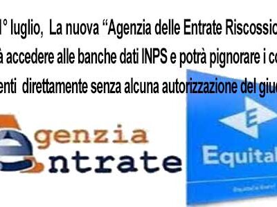 Dal 1° luglio,  La nuova “Agenzia delle Entrate Riscossione” sostituirà Equitalia: Per Renzi è una cosa positiva… gli utenti la pensano diversamente