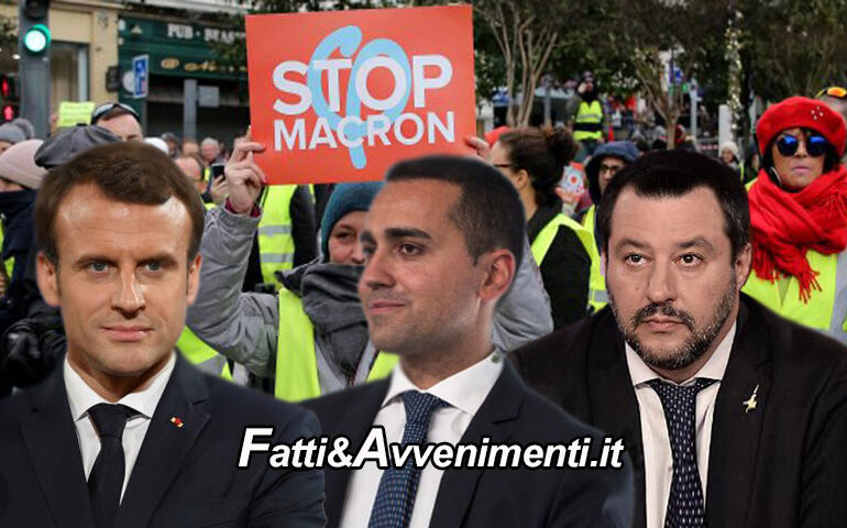 Scontro tra Italia e Francia: Di Maio incontra i Gilet gialli, Macron non vuole più i migranti economici e Salvini tuona